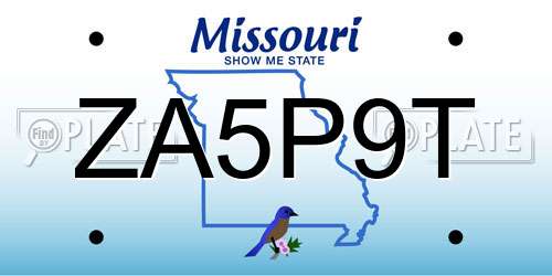 ZA5P9T Missouri License Plate