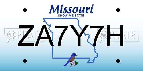 ZA7Y7H Missouri License Plate