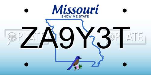 ZA9Y3T Missouri License Plate