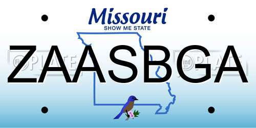 ZAASBGA Missouri License Plate