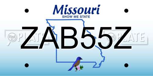 ZAB55Z Missouri License Plate