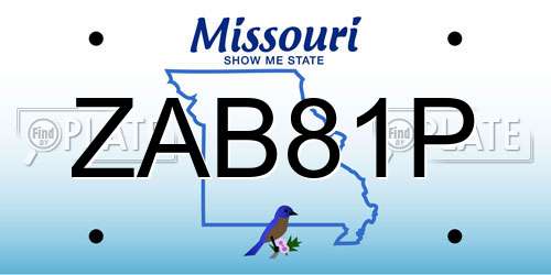 ZAB81P Missouri License Plate
