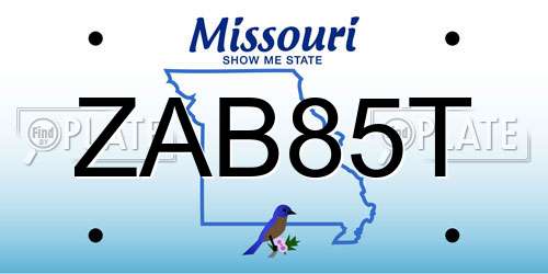 ZAB85T Missouri License Plate