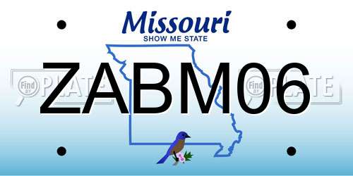 ZABM06 Missouri License Plate