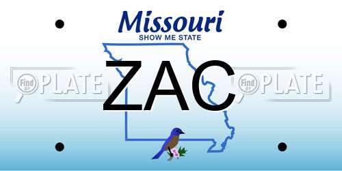 ZAC Missouri License Plate