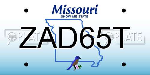 ZAD65T Missouri License Plate