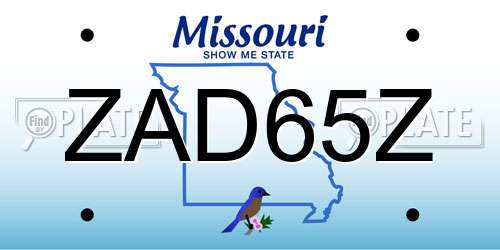 ZAD65Z Missouri License Plate