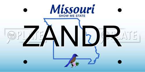 ZANDR Missouri License Plate