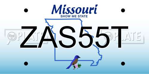 ZAS55T Missouri License Plate