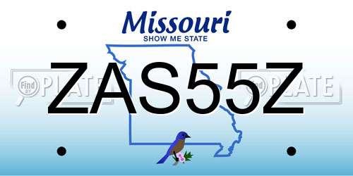 ZAS55Z Missouri License Plate