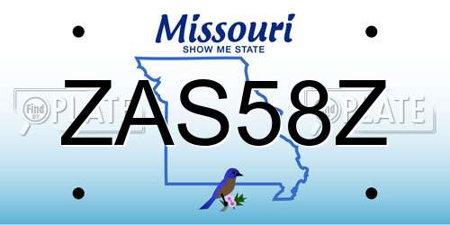 ZAS58Z Missouri License Plate
