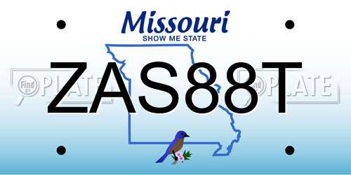 ZAS88T Missouri License Plate