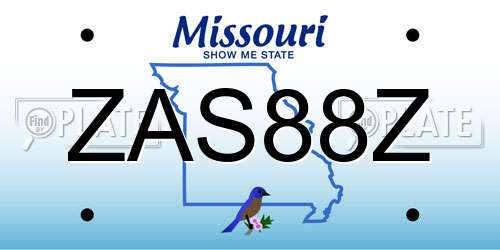 ZAS88Z Missouri License Plate