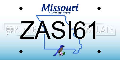 ZASI61 Missouri License Plate