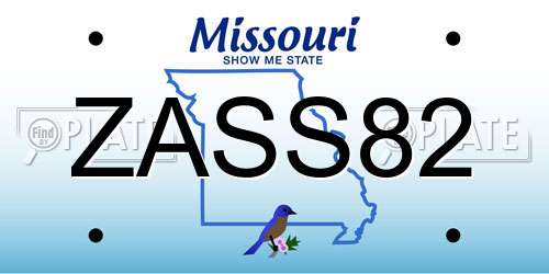 ZASS82 Missouri License Plate