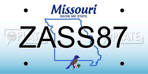ZASS87 Missouri License Plate