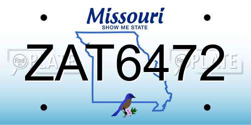 ZAT6472 Missouri License Plate