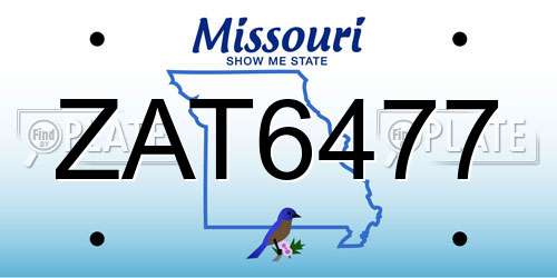 ZAT6477 Missouri License Plate