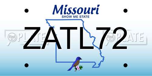 ZATL72 Missouri License Plate