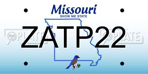 ZATP22 Missouri License Plate