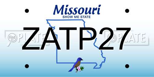 ZATP27 Missouri License Plate