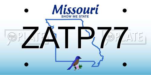 ZATP77 Missouri License Plate