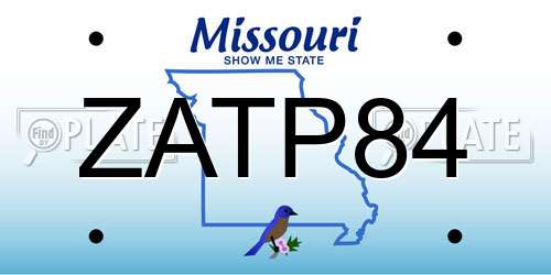 ZATP84 Missouri License Plate