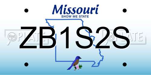 ZB1S2S Missouri License Plate