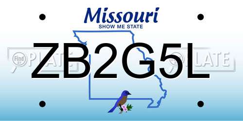 ZB2G5L Missouri License Plate
