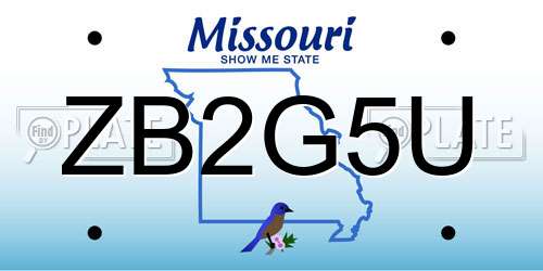 ZB2G5U Missouri License Plate