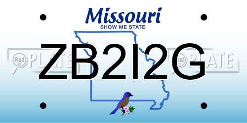 ZB2I2G Missouri License Plate