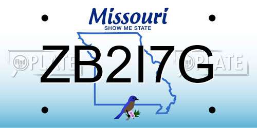 ZB2I7G Missouri License Plate