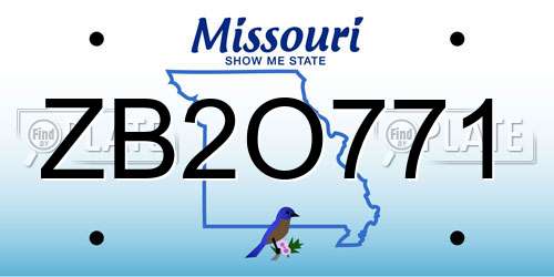 ZB2O771 Missouri License Plate