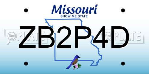 ZB2P4D Missouri License Plate