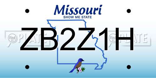 ZB2Z1H Missouri License Plate