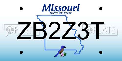ZB2Z3T Missouri License Plate