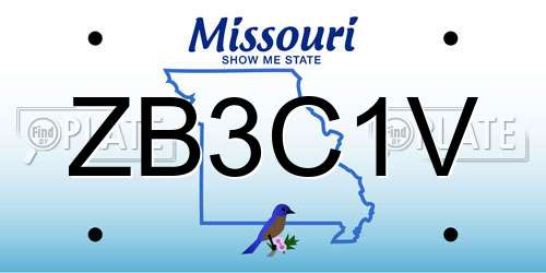 ZB3C1V Missouri License Plate