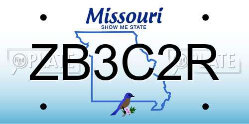 ZB3C2R Missouri License Plate