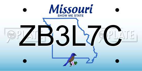 ZB3L7C Missouri License Plate