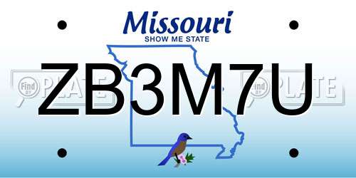 ZB3M7U Missouri License Plate