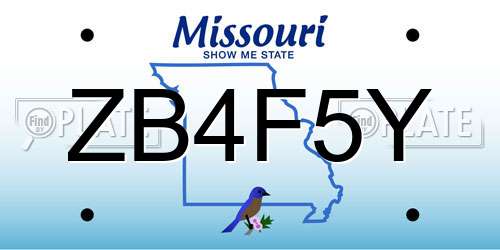 ZB4F5Y Missouri License Plate