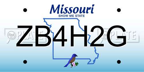 ZB4H2G Missouri License Plate