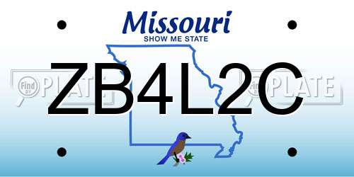 ZB4L2C Missouri License Plate