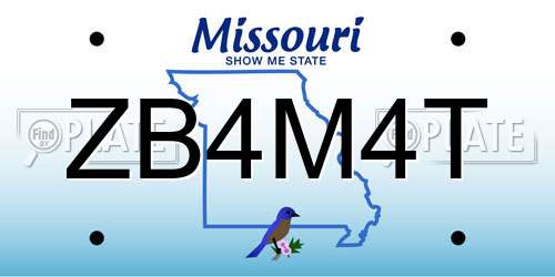 ZB4M4T Missouri License Plate