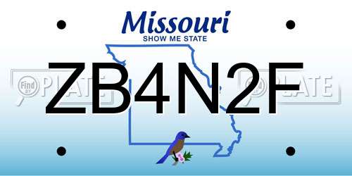 ZB4N2F Missouri License Plate