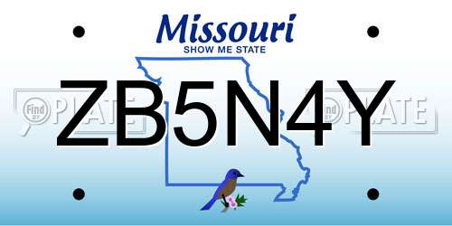 ZB5N4Y Missouri License Plate