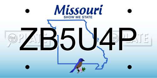ZB5U4P Missouri License Plate