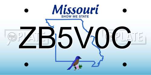 ZB5V0C Missouri License Plate