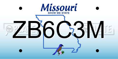ZB6C3M Missouri License Plate