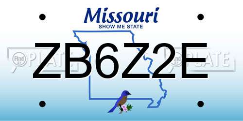 ZB6Z2E Missouri License Plate
